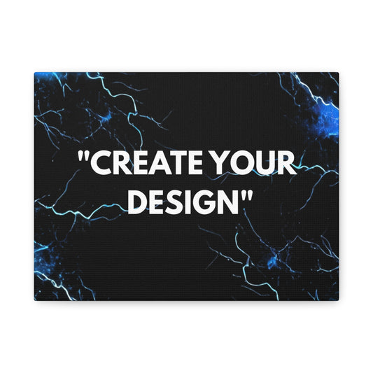Abstract Blue Lightning Matte Canvas Print — "Create Your Design" Stretched Wall Art