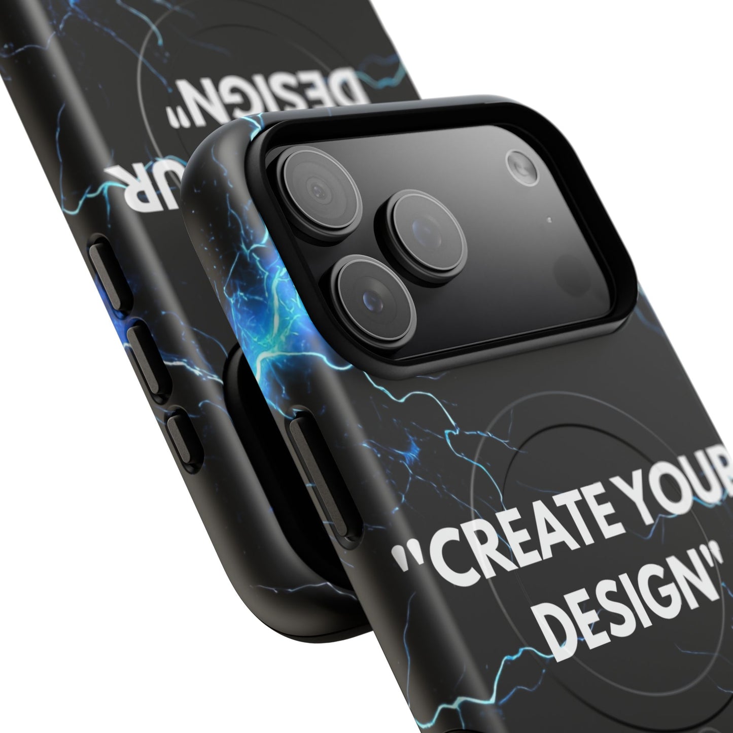 Magnetic Phone Case — Customizable "Create Your Design" Electric Lightning
