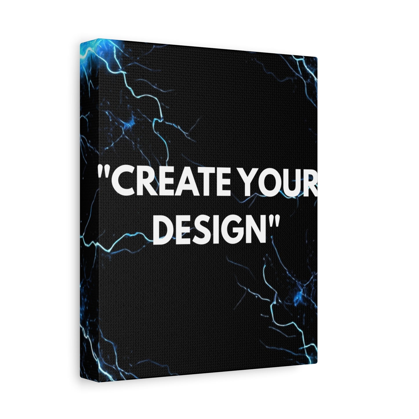 Electric Blue Lightning Matte Canvas Print — "Create Your Design" Stretched Wall Art