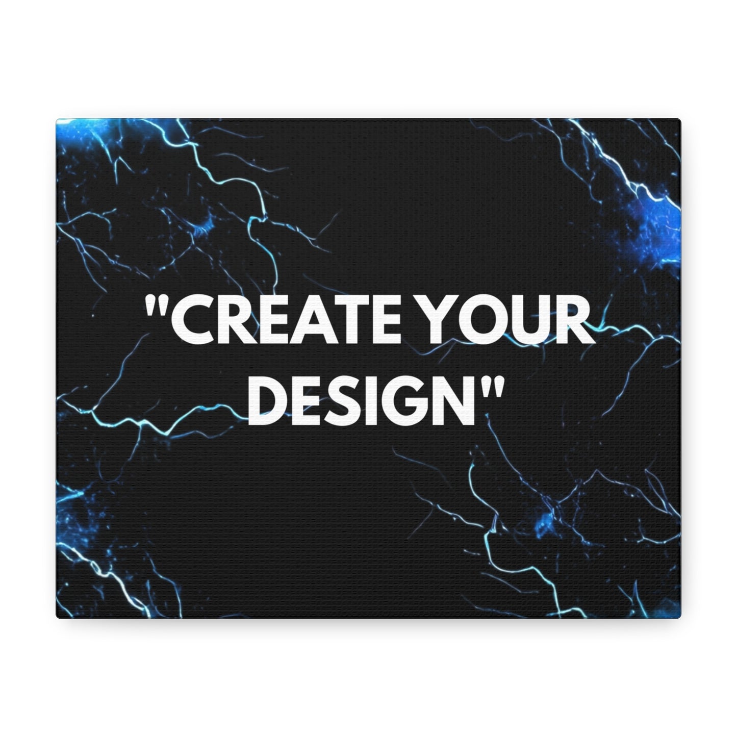Abstract Blue Lightning Matte Canvas Print — "Create Your Design" Stretched Wall Art