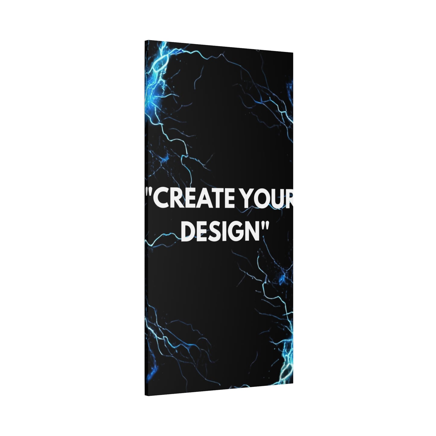 Electric Blue Lightning Matte Canvas Print — "Create Your Design" Stretched Wall Art