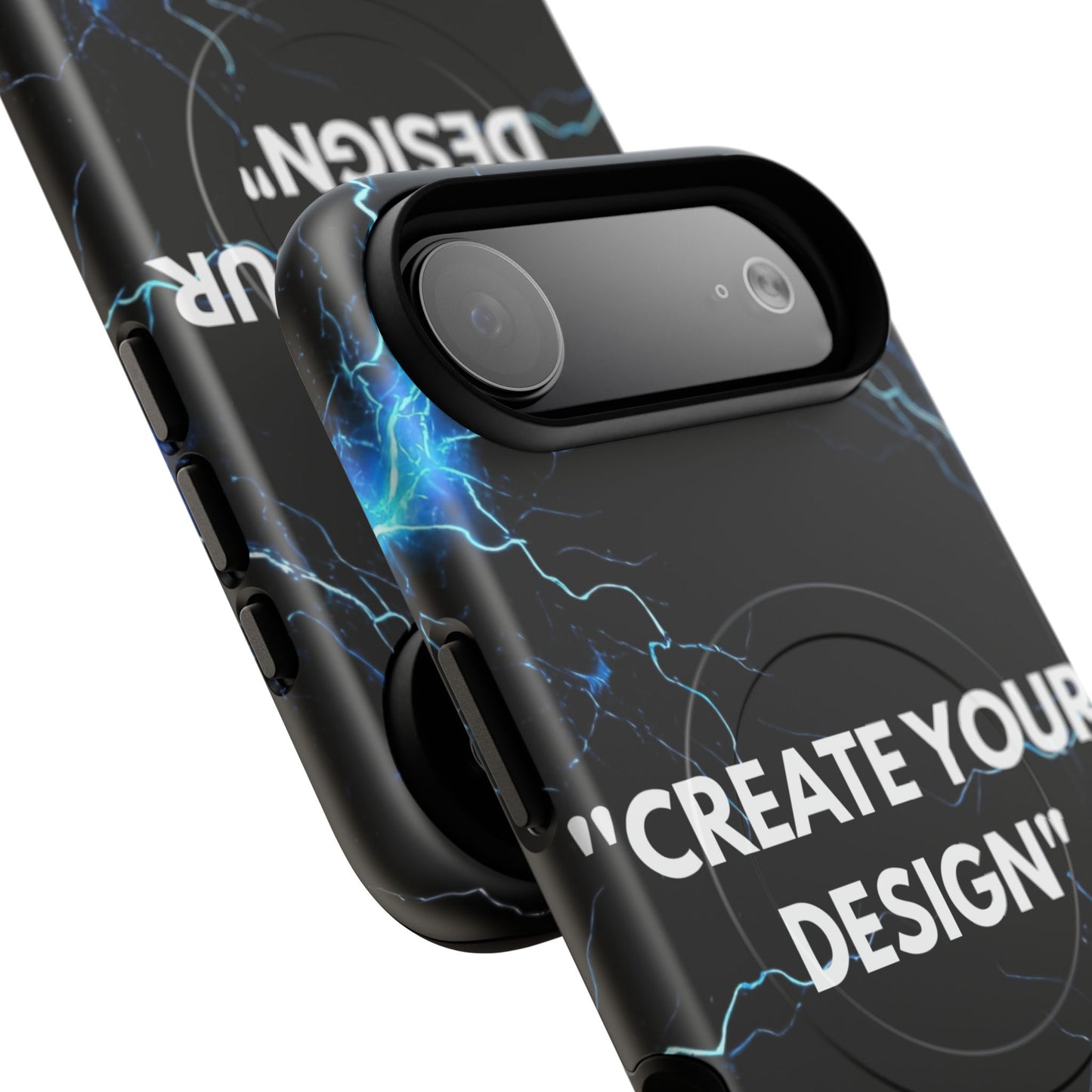 Magnetic Phone Case — Customizable "Create Your Design" Electric Lightning