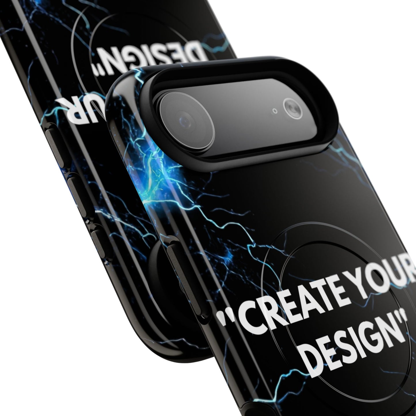Magnetic Phone Case — Customizable "Create Your Design" Electric Lightning
