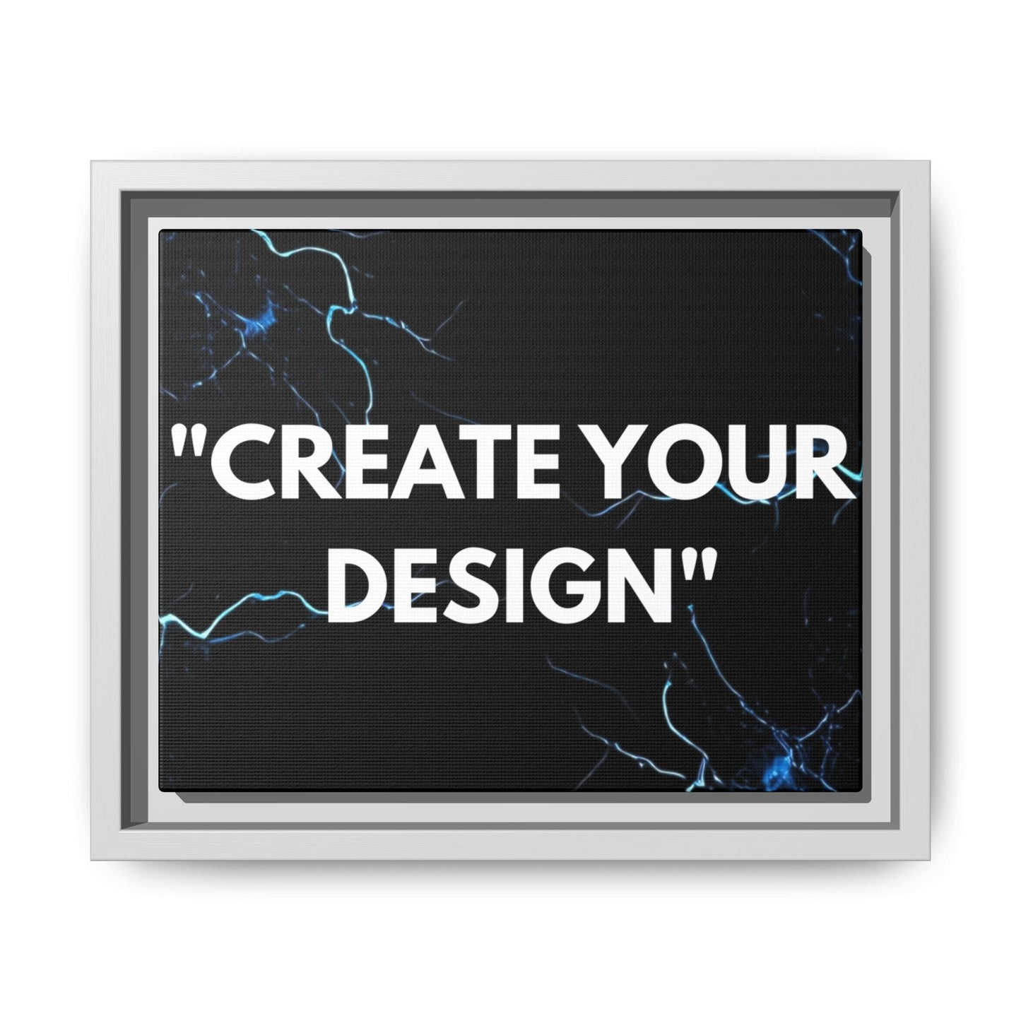 Framed Matte Canvas Wall Art – "Create Your Design" Modern Black Lightning Print