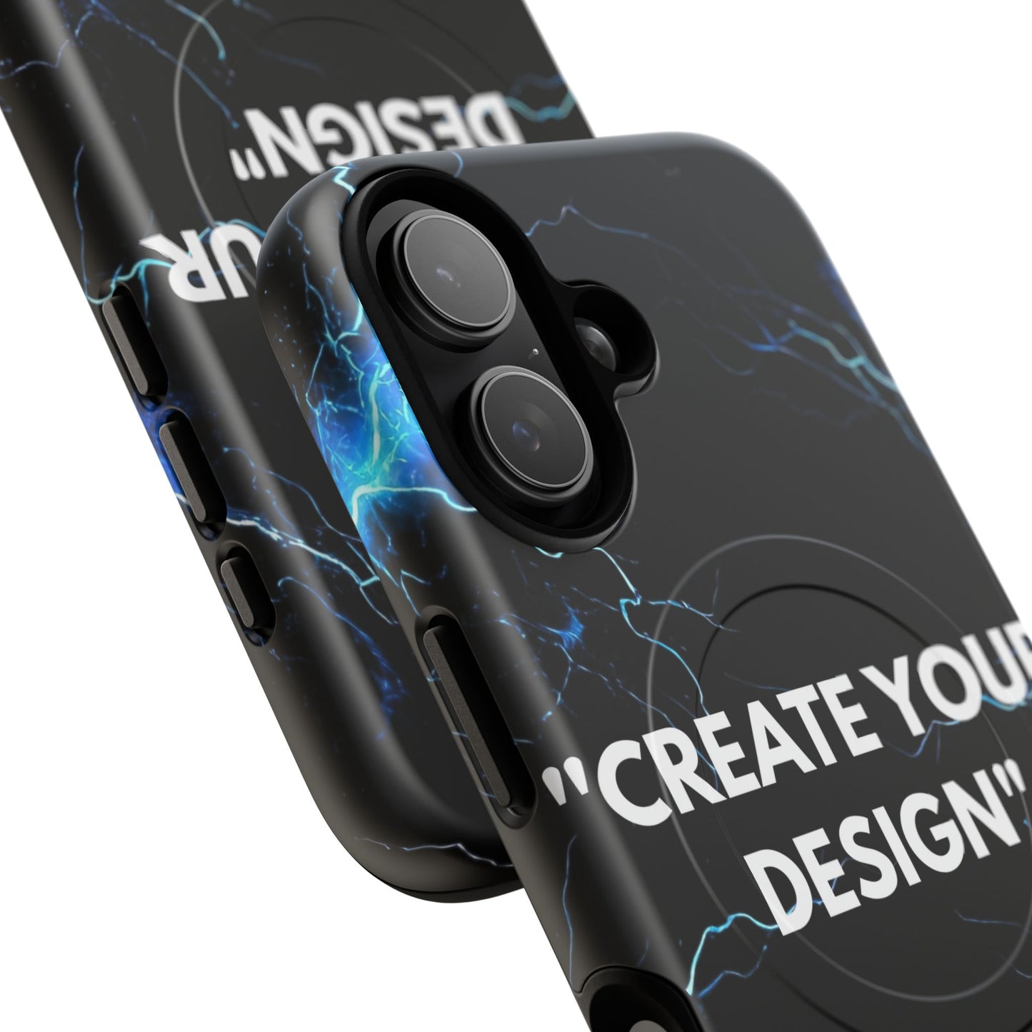 Magnetic Phone Case — Customizable "Create Your Design" Electric Lightning