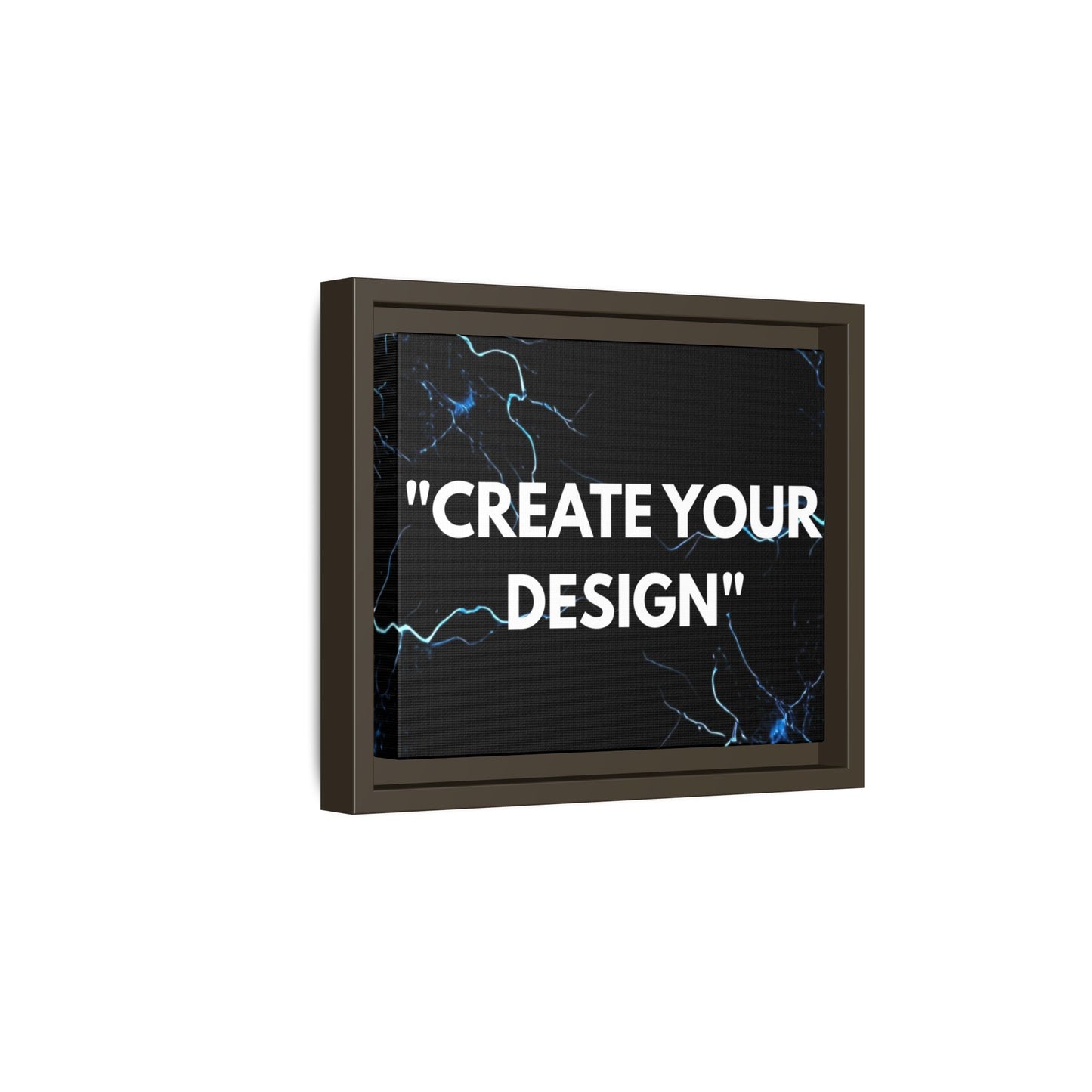 Framed Matte Canvas Wall Art – "Create Your Design" Modern Black Lightning Print