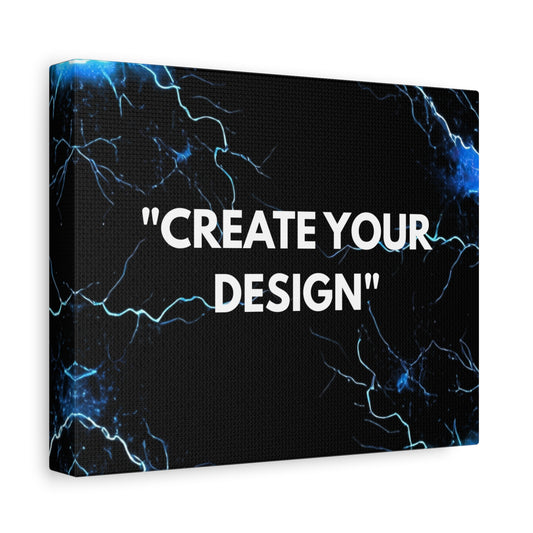 Abstract Blue Lightning Matte Canvas Print — "Create Your Design" Stretched Wall Art