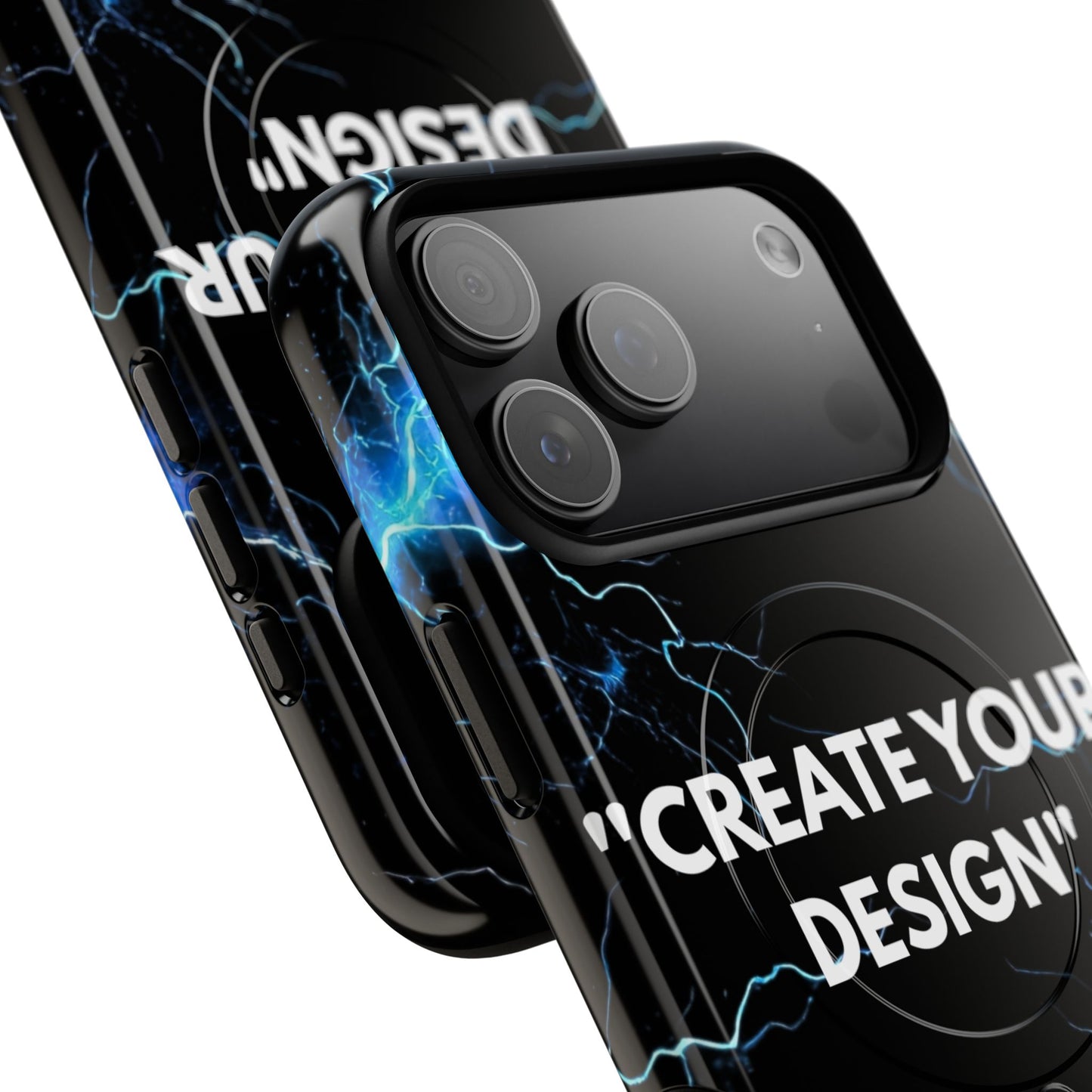 Magnetic Phone Case — Customizable "Create Your Design" Electric Lightning