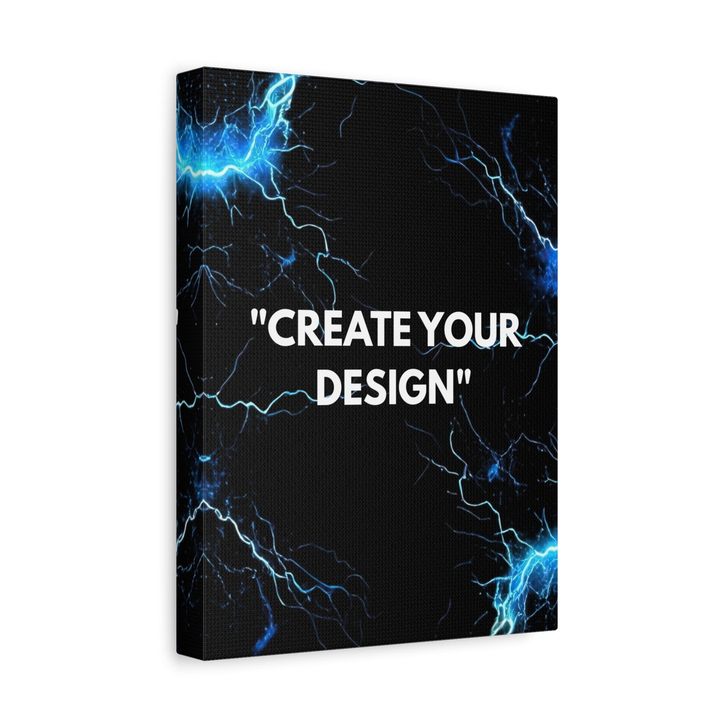 Abstract Blue Lightning Matte Canvas Print — "Create Your Design" Stretched Wall Art