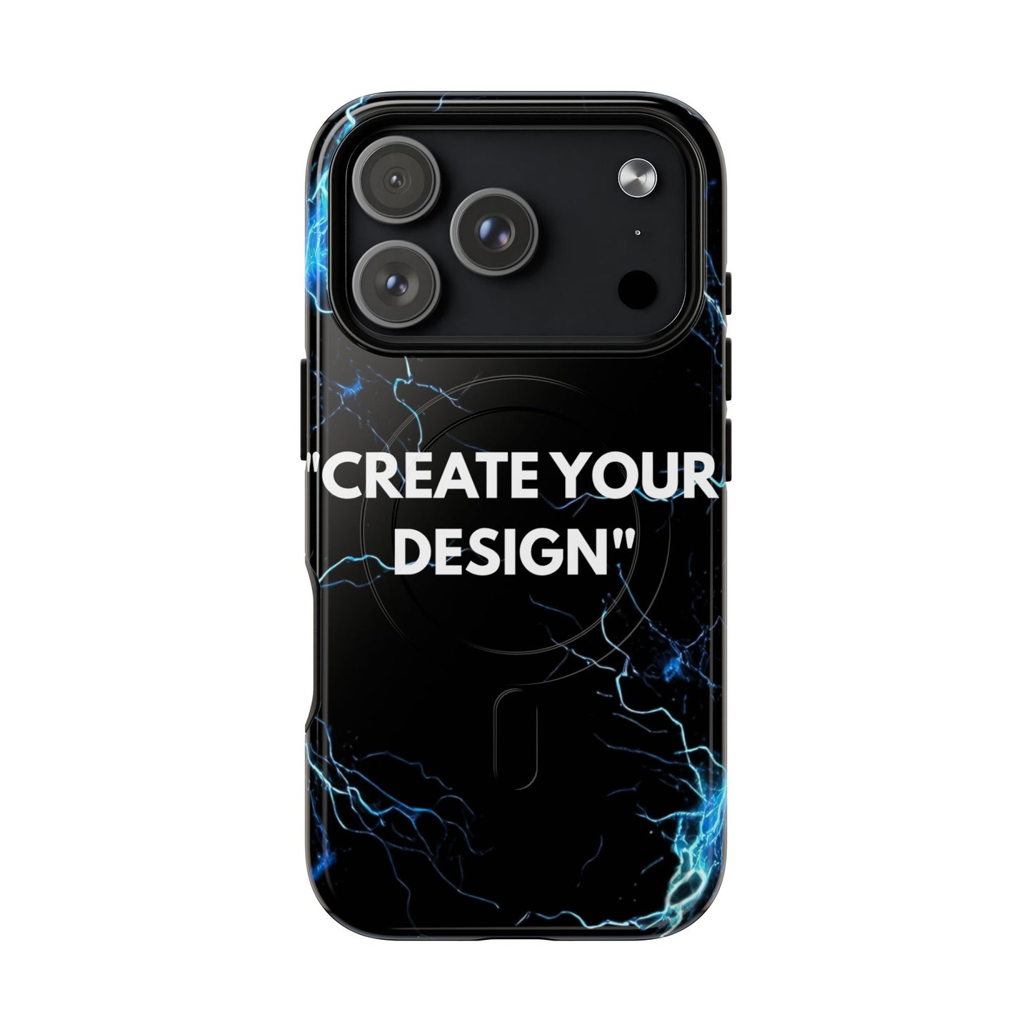 Magnetic Phone Case — Customizable "Create Your Design" Electric Lightning