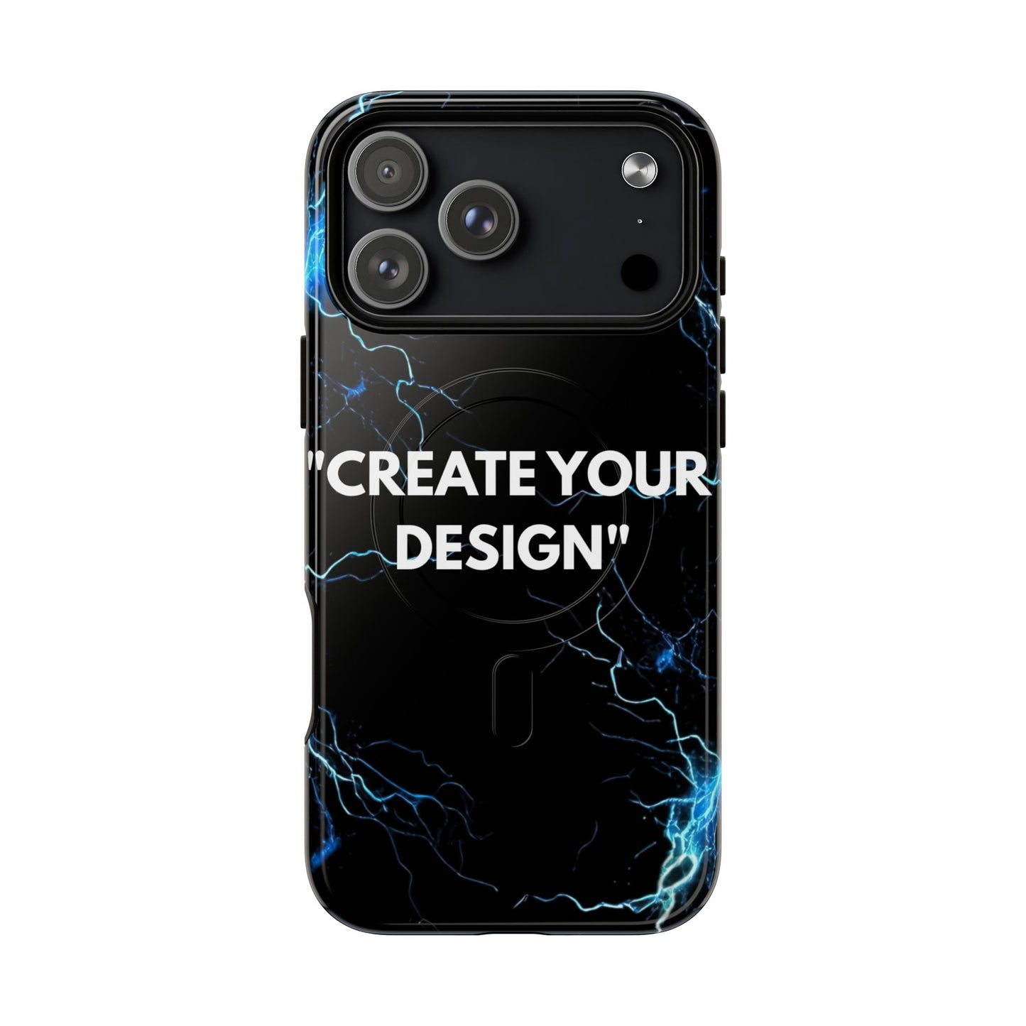 Magnetic Phone Case — Customizable "Create Your Design" Electric Lightning