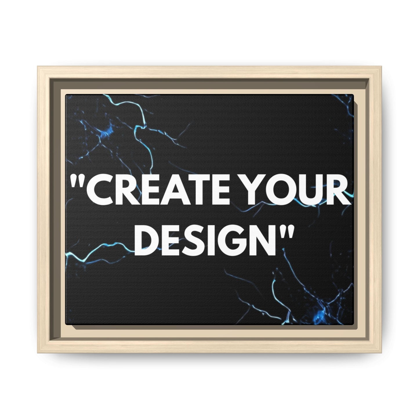 Framed Matte Canvas Wall Art – "Create Your Design" Modern Black Lightning Print