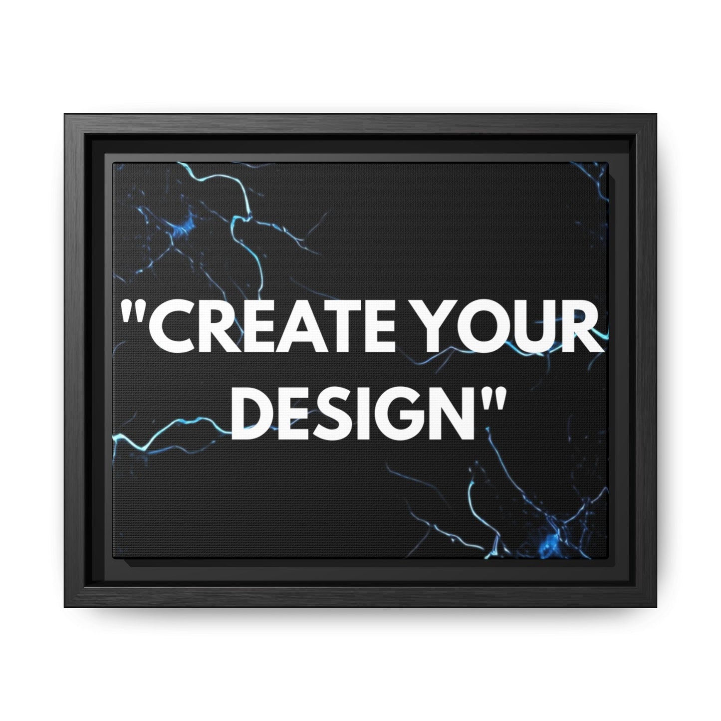 Framed Matte Canvas Wall Art – "Create Your Design" Modern Black Lightning Print