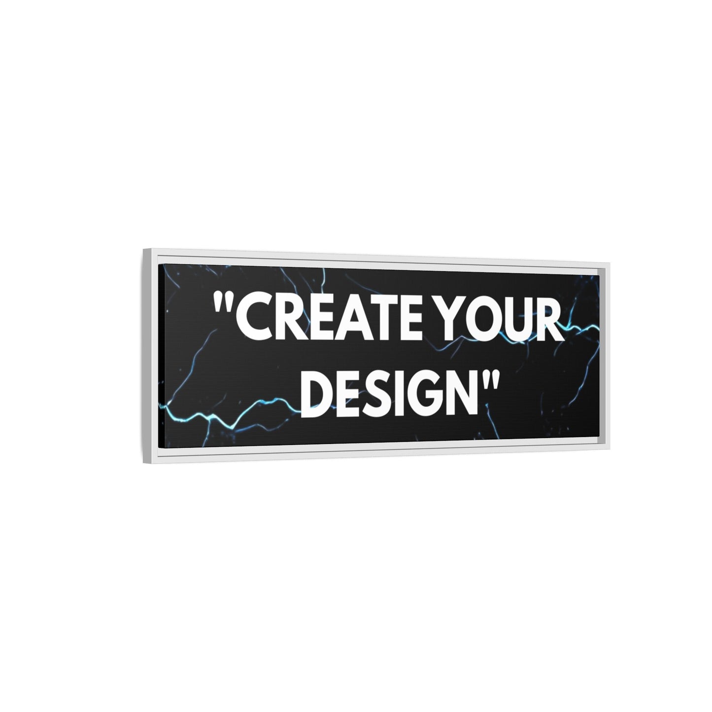 Framed Matte Canvas Wall Art – "Create Your Design" Modern Black Lightning Print