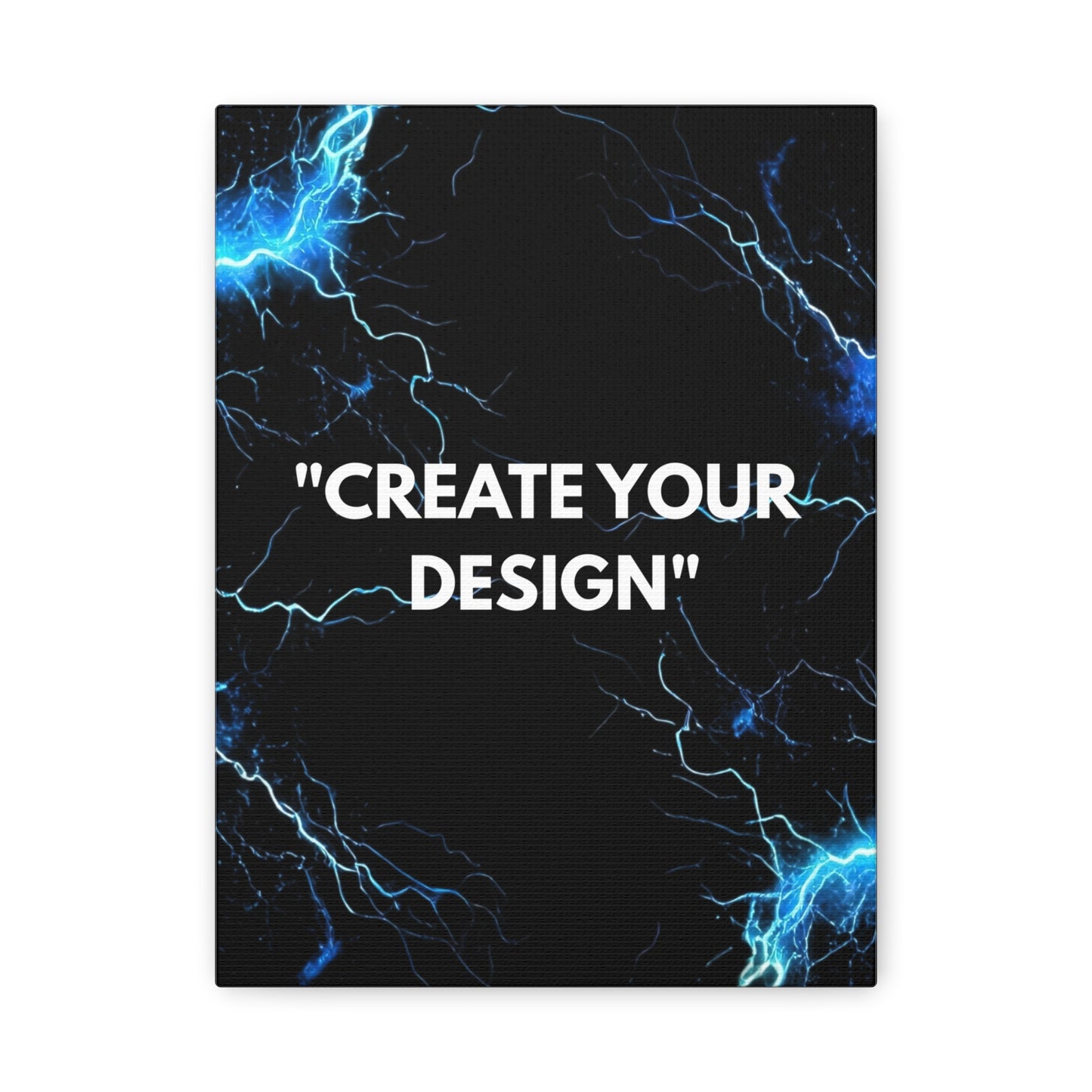 Abstract Blue Lightning Matte Canvas Print — "Create Your Design" Stretched Wall Art