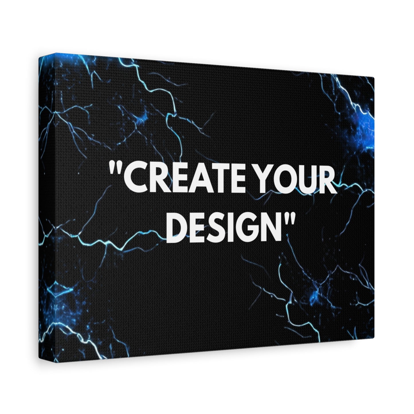 Abstract Blue Lightning Matte Canvas Print — "Create Your Design" Stretched Wall Art