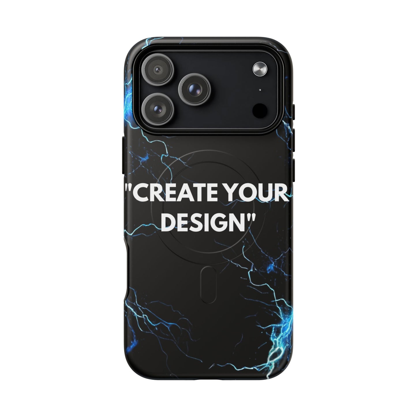 Magnetic Phone Case — Customizable "Create Your Design" Electric Lightning