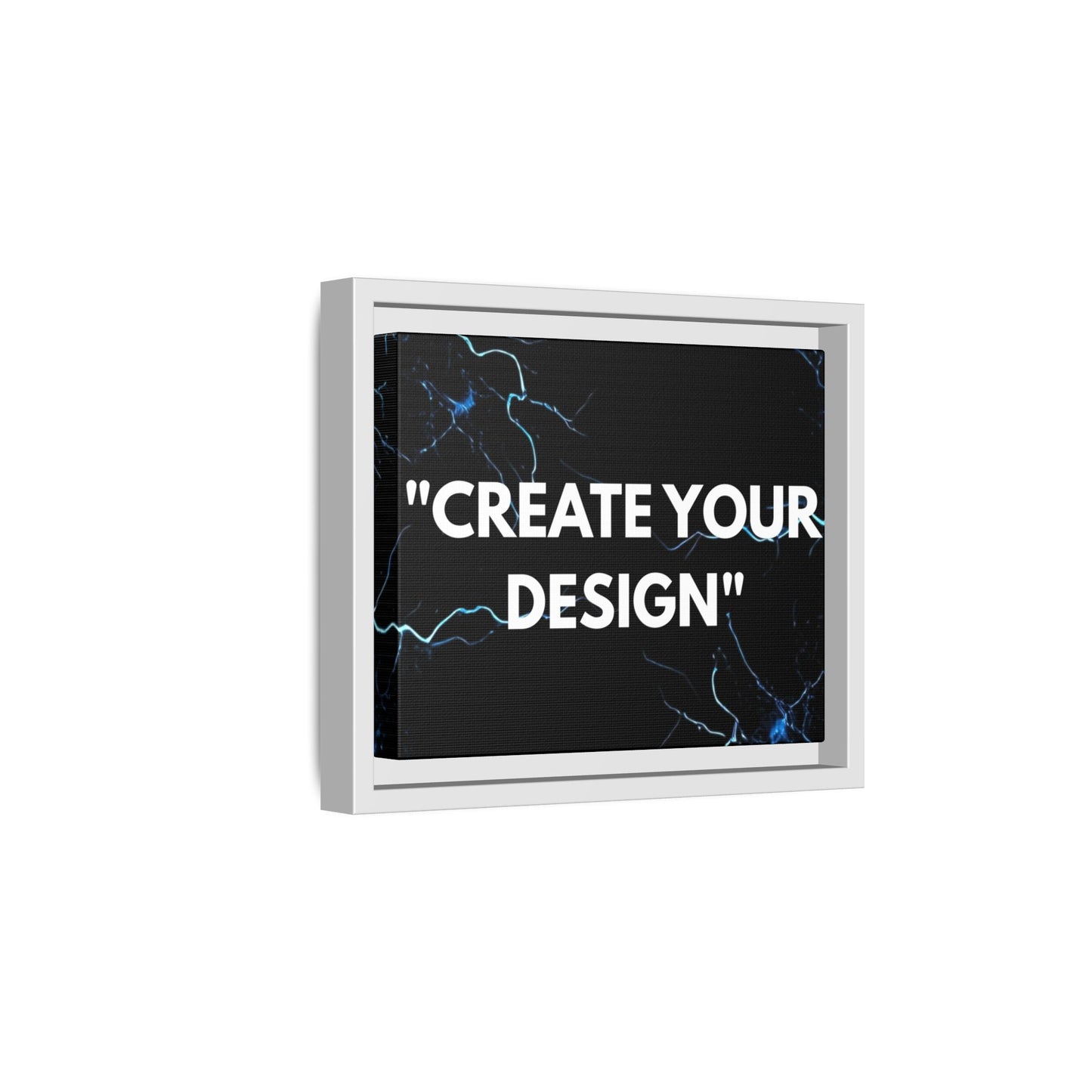 Framed Matte Canvas Wall Art – "Create Your Design" Modern Black Lightning Print