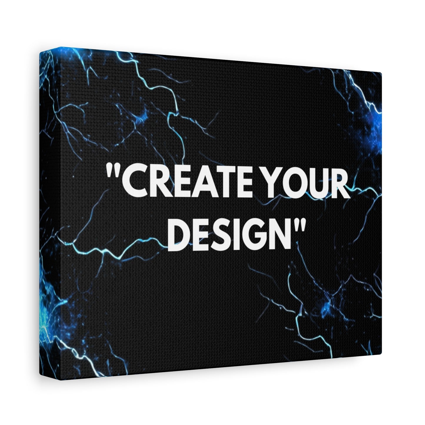 Electric Blue Lightning Matte Canvas Print — "Create Your Design" Stretched Wall Art