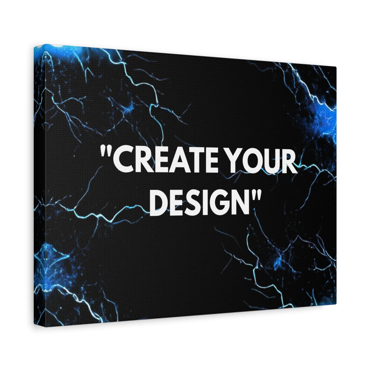 Abstract Blue Lightning Matte Canvas Print — "Create Your Design" Stretched Wall Art