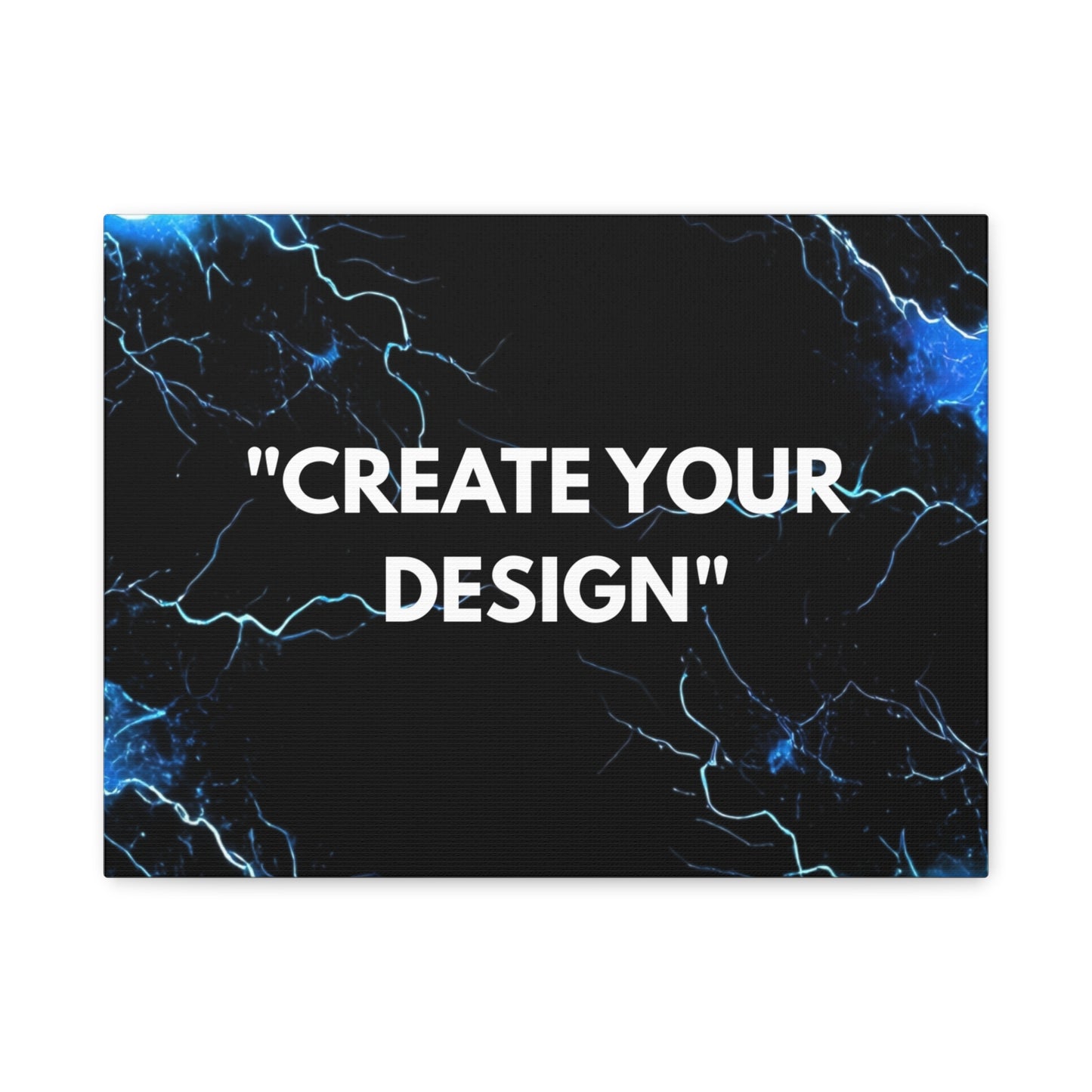 Abstract Blue Lightning Matte Canvas Print — "Create Your Design" Stretched Wall Art