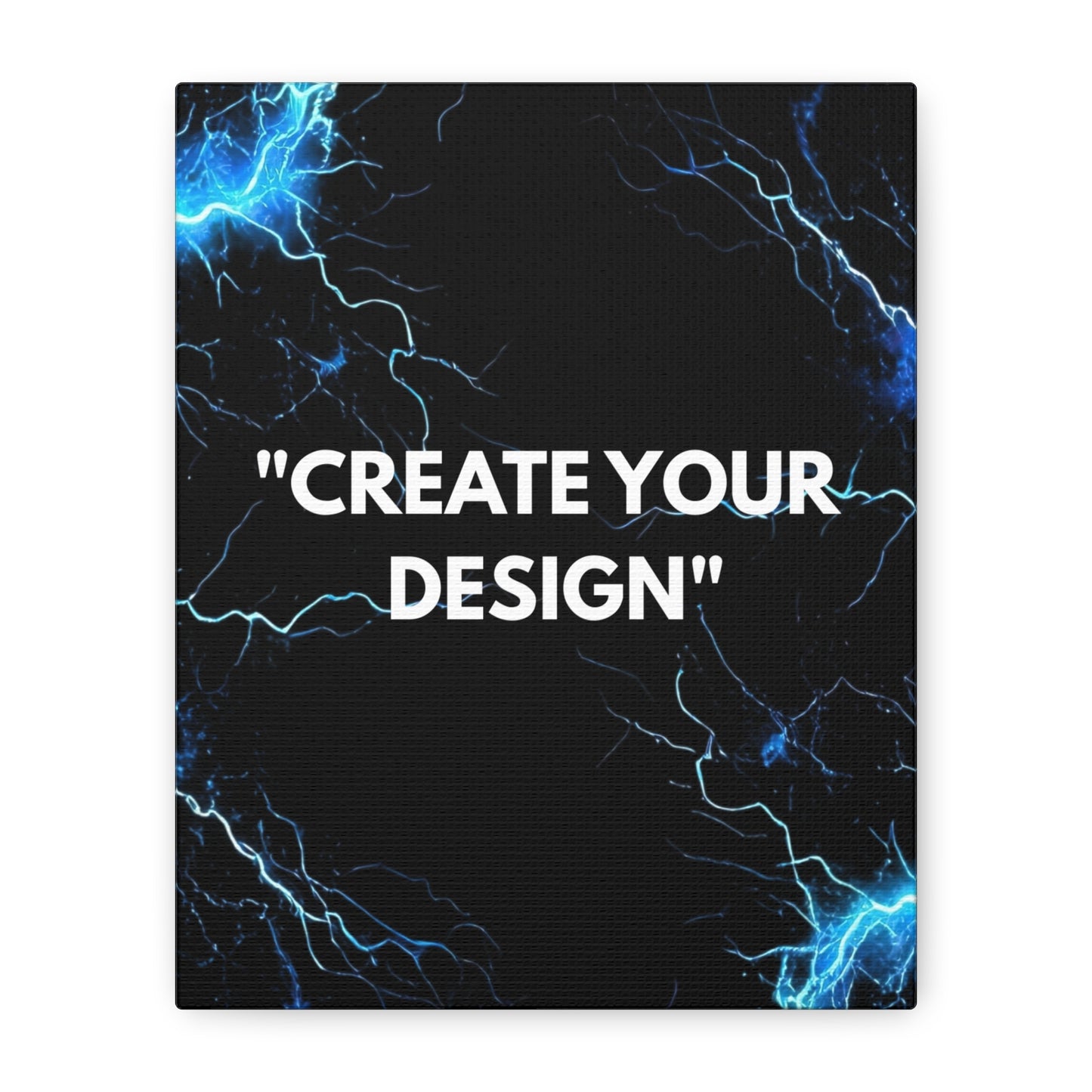 Abstract Blue Lightning Matte Canvas Print — "Create Your Design" Stretched Wall Art