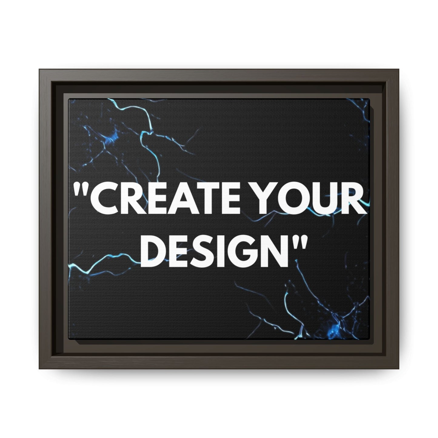 Framed Matte Canvas Wall Art – "Create Your Design" Modern Black Lightning Print