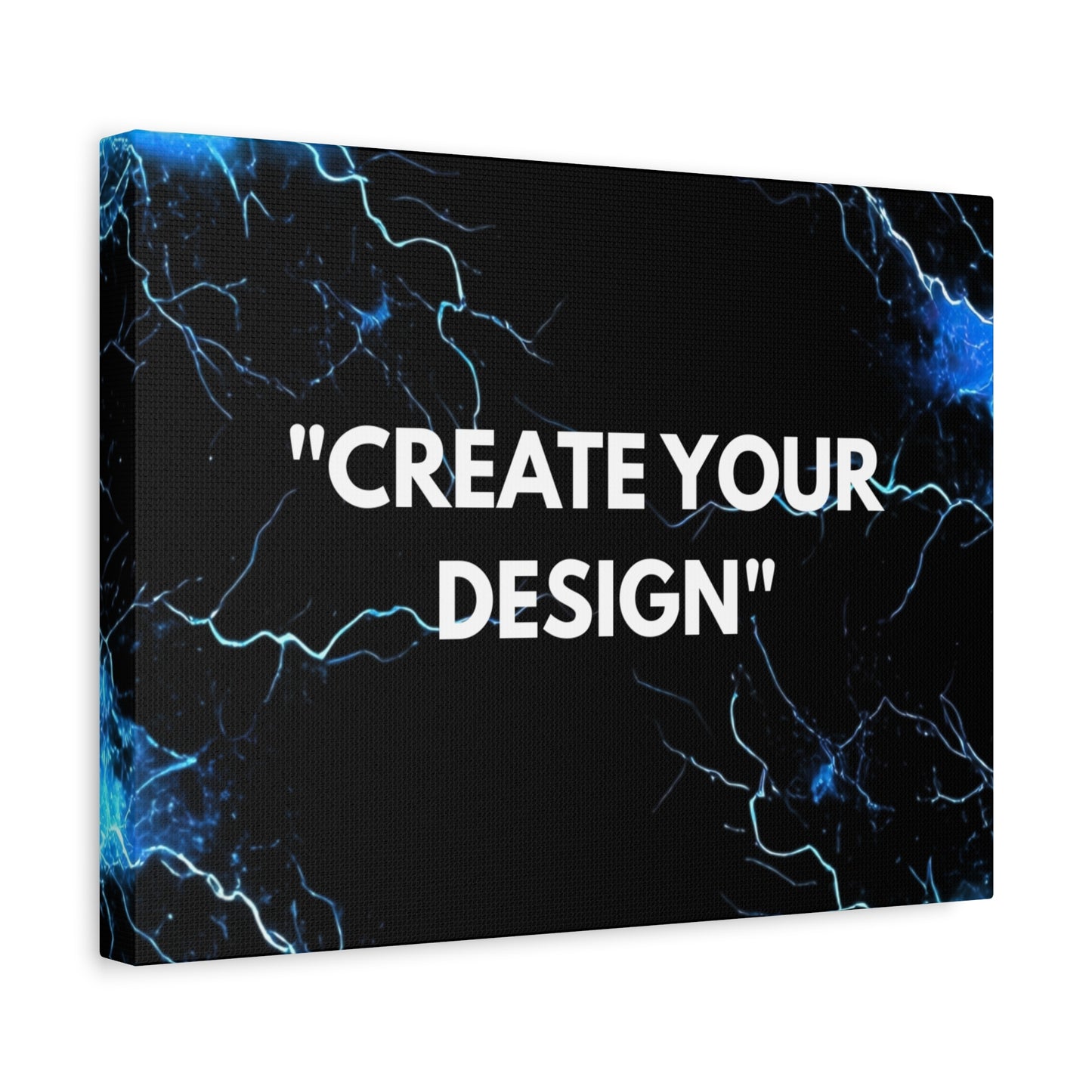 Electric Blue Lightning Matte Canvas Print — "Create Your Design" Stretched Wall Art