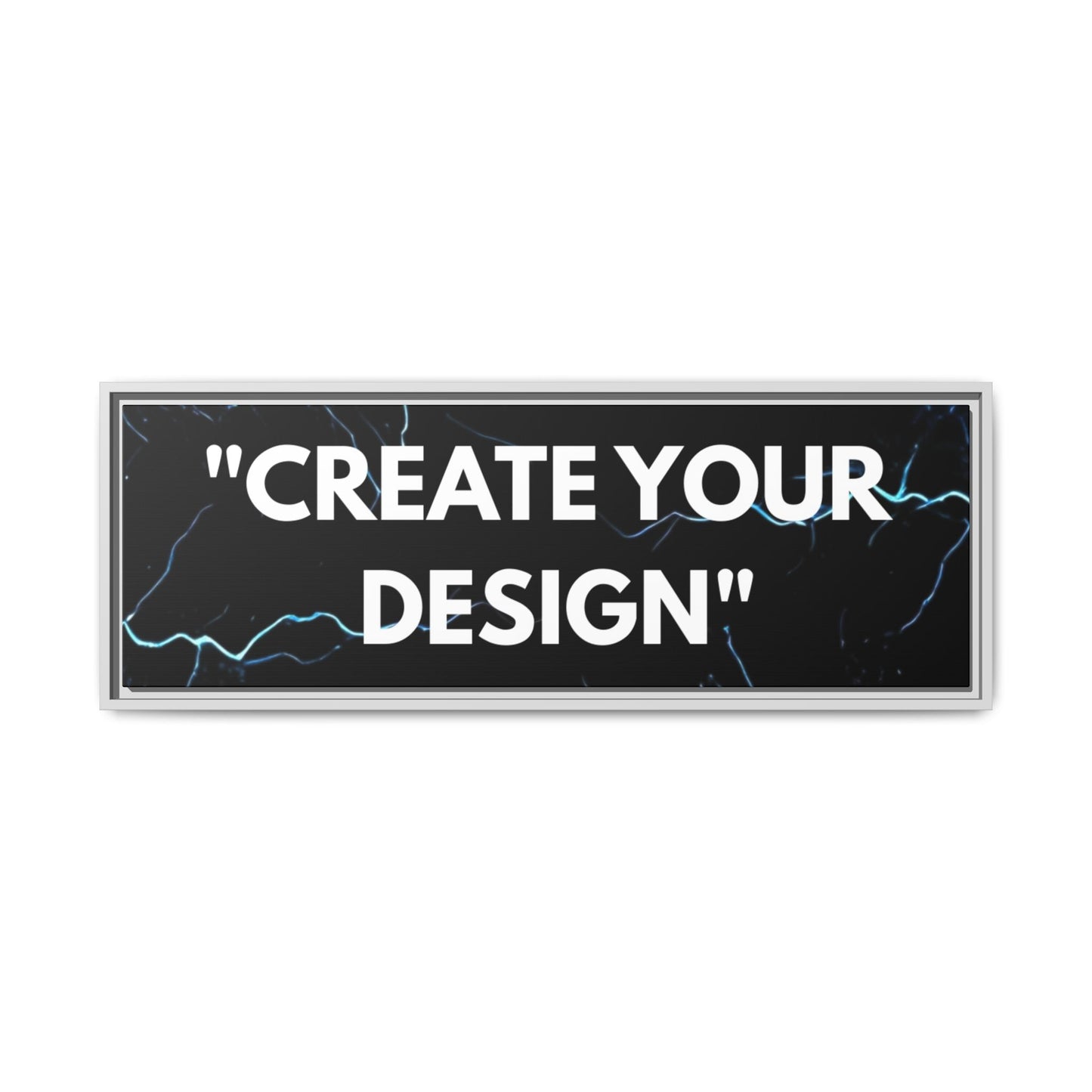 Framed Matte Canvas Wall Art – "Create Your Design" Modern Black Lightning Print