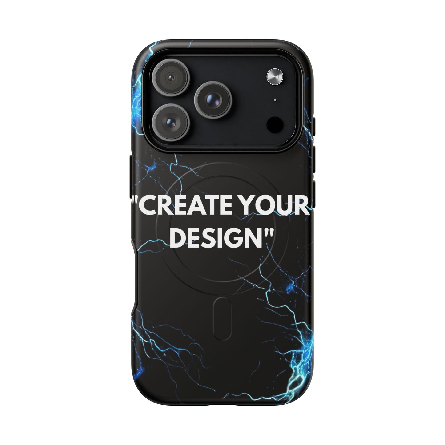 Magnetic Phone Case — Customizable "Create Your Design" Electric Lightning