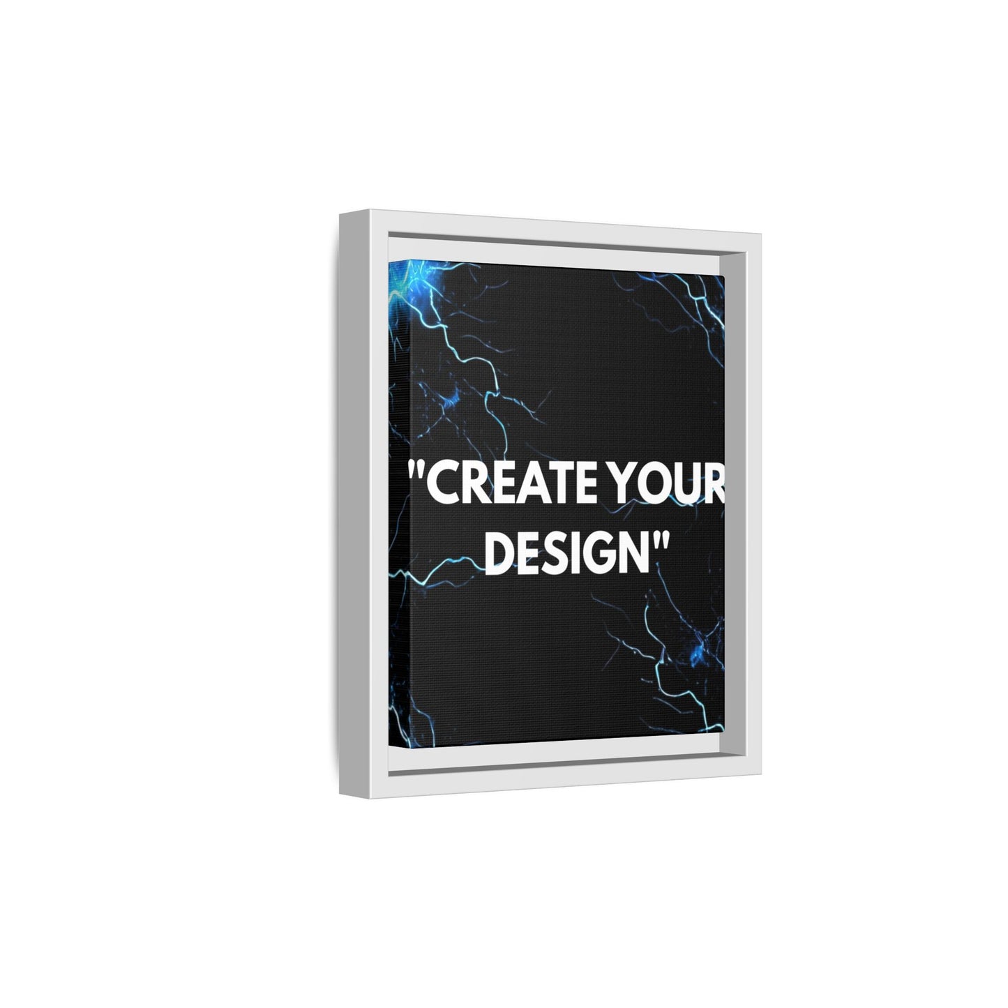 Framed Matte Canvas Wall Art – "Create Your Design" Modern Black Lightning Print