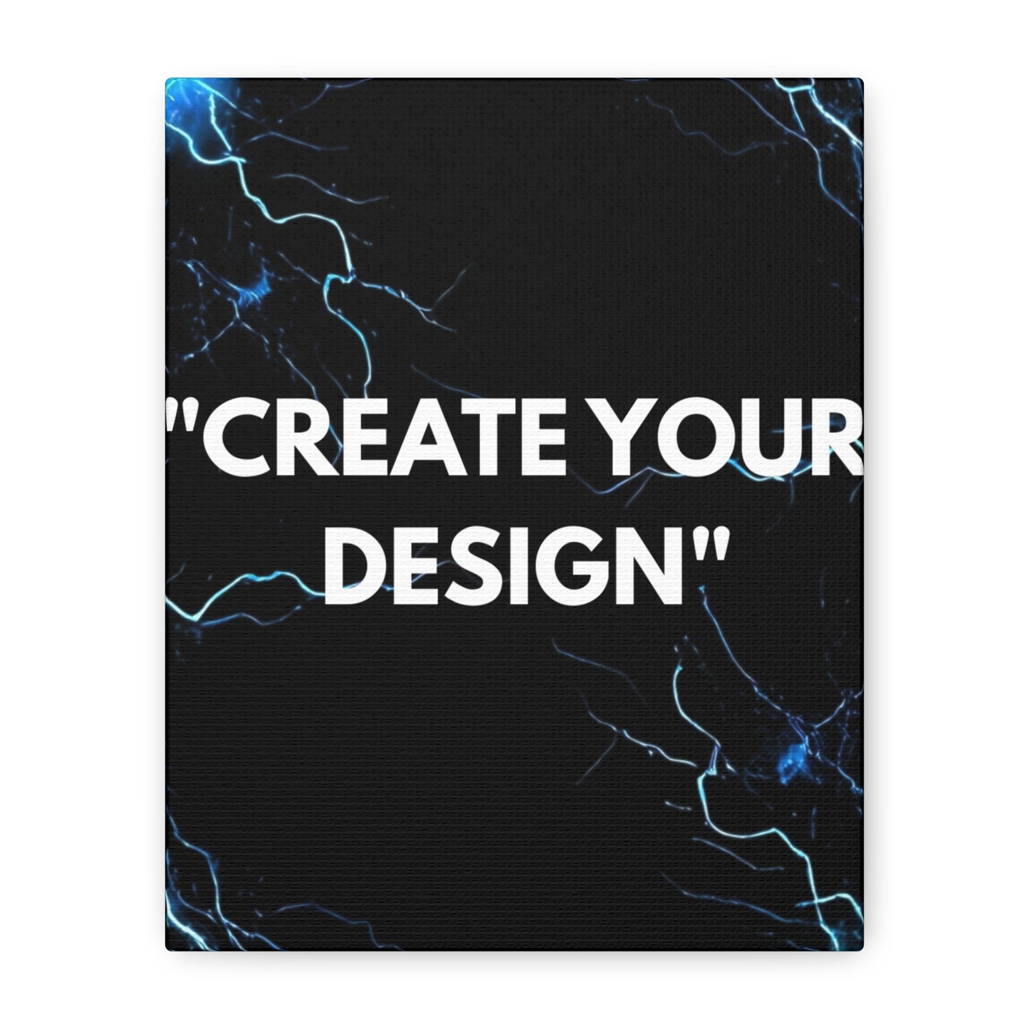 Electric Blue Lightning Matte Canvas Print — "Create Your Design" Stretched Wall Art