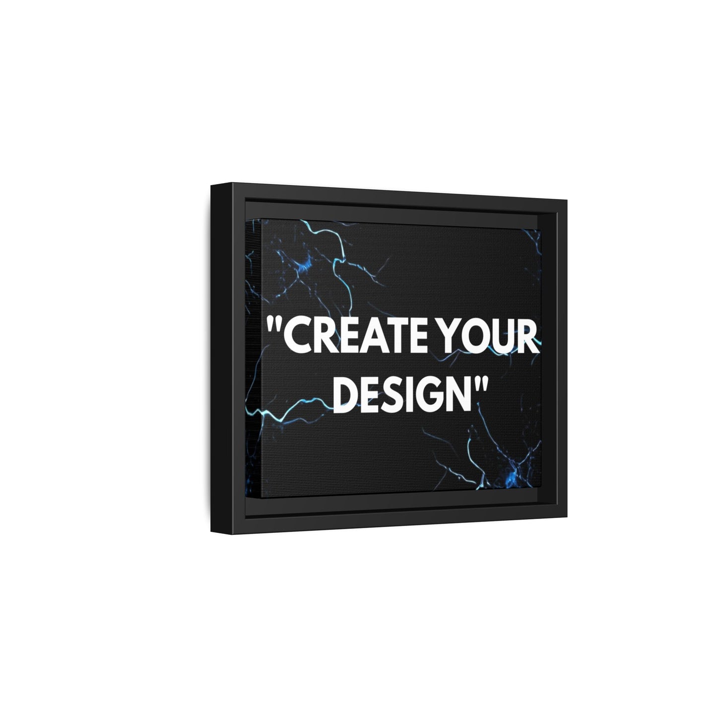 Framed Matte Canvas Wall Art – "Create Your Design" Modern Black Lightning Print
