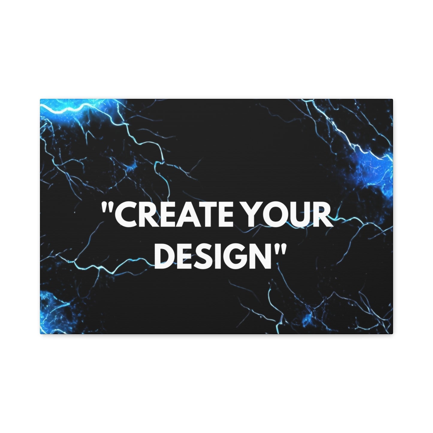 Electric Blue Lightning Matte Canvas Print — "Create Your Design" Stretched Wall Art