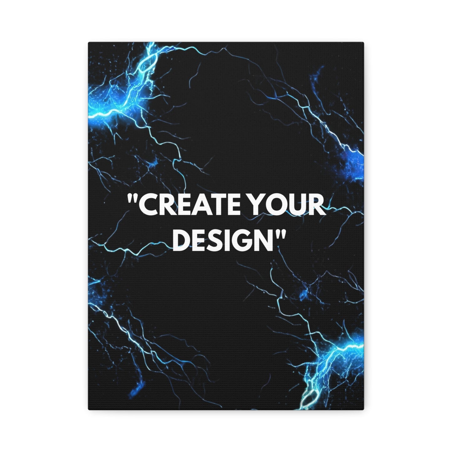 Abstract Blue Lightning Matte Canvas Print — "Create Your Design" Stretched Wall Art