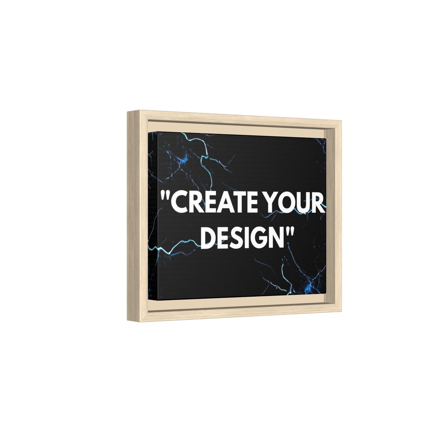 Framed Matte Canvas Wall Art – "Create Your Design" Modern Black Lightning Print