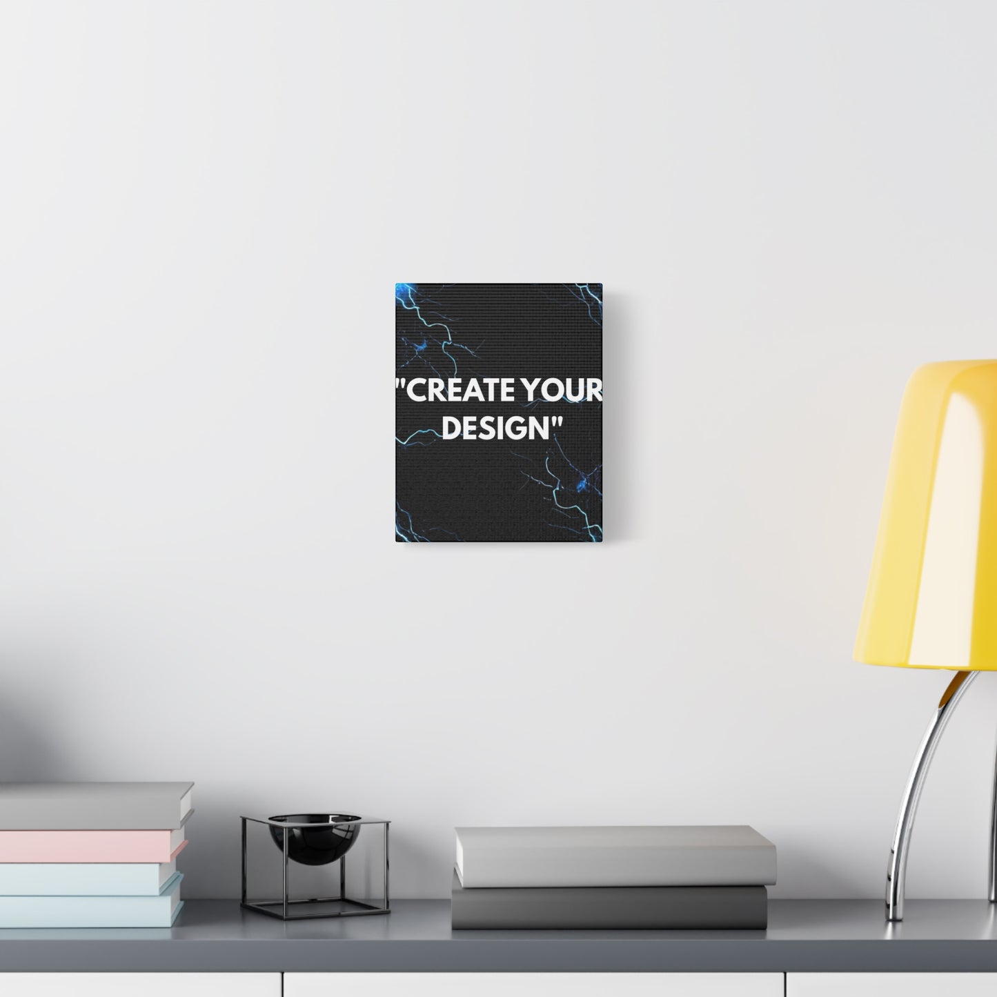 Electric Blue Lightning Matte Canvas Print — "Create Your Design" Stretched Wall Art