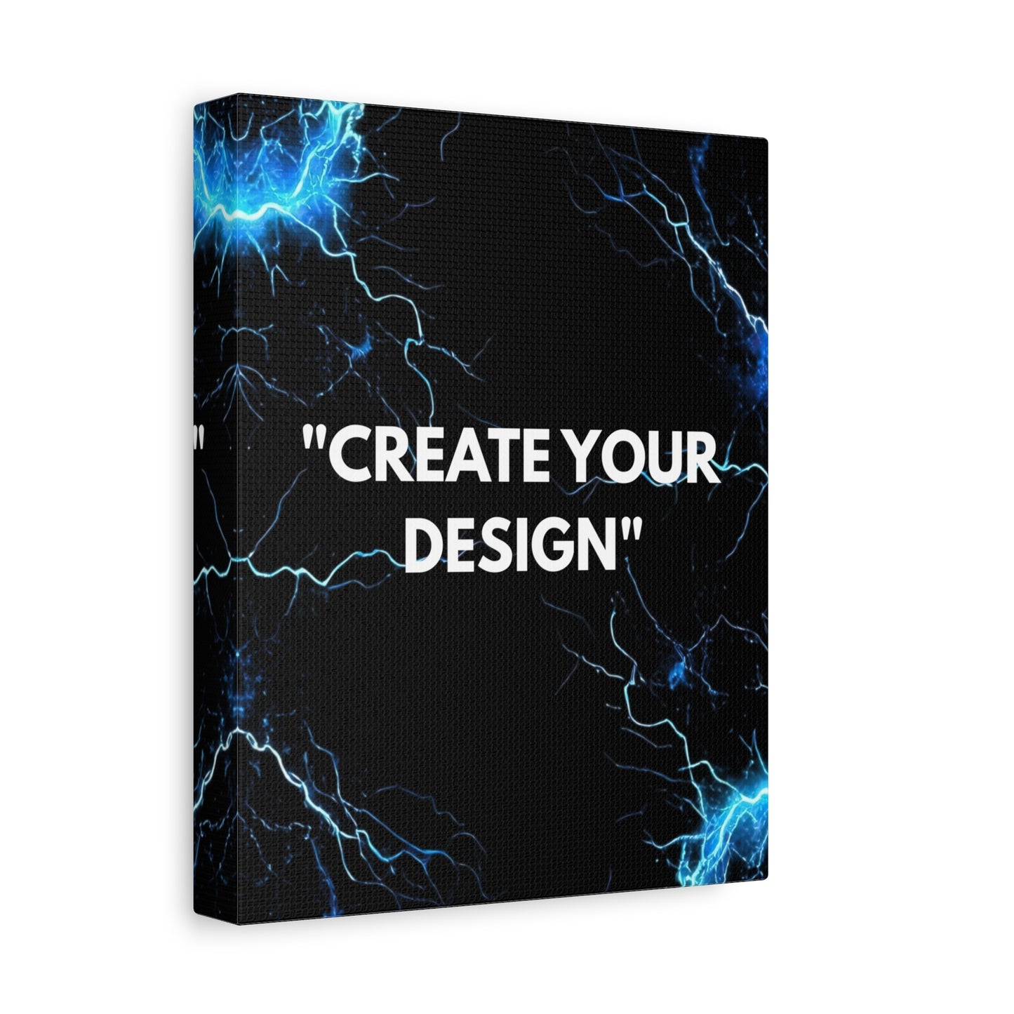 Abstract Blue Lightning Matte Canvas Print — "Create Your Design" Stretched Wall Art