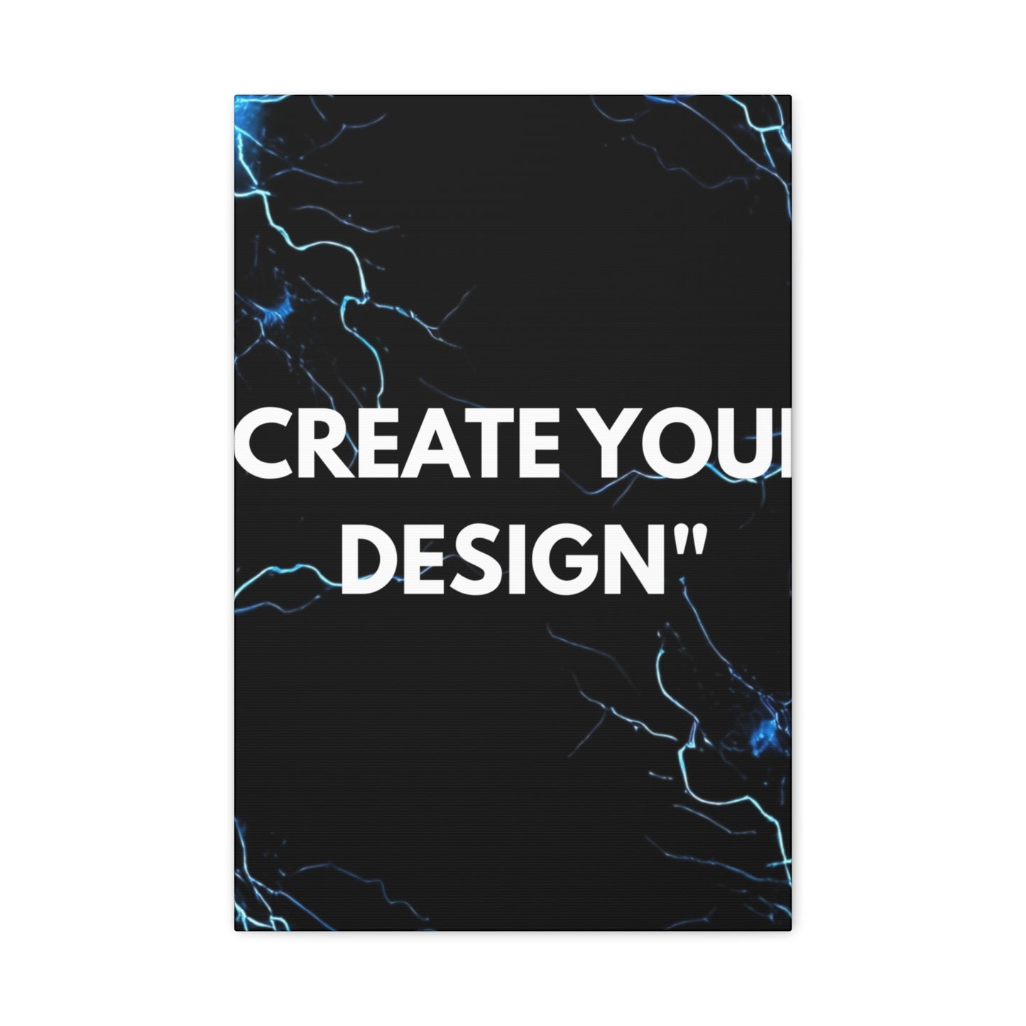 Electric Blue Lightning Matte Canvas Print — "Create Your Design" Stretched Wall Art