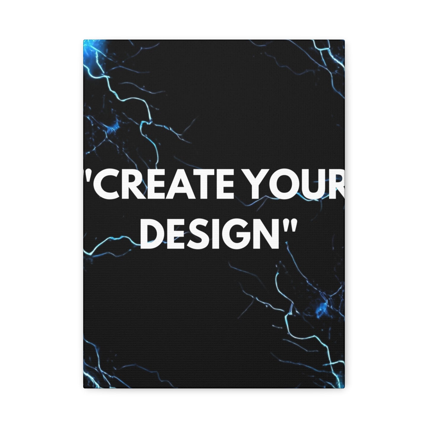 Electric Blue Lightning Matte Canvas Print — "Create Your Design" Stretched Wall Art