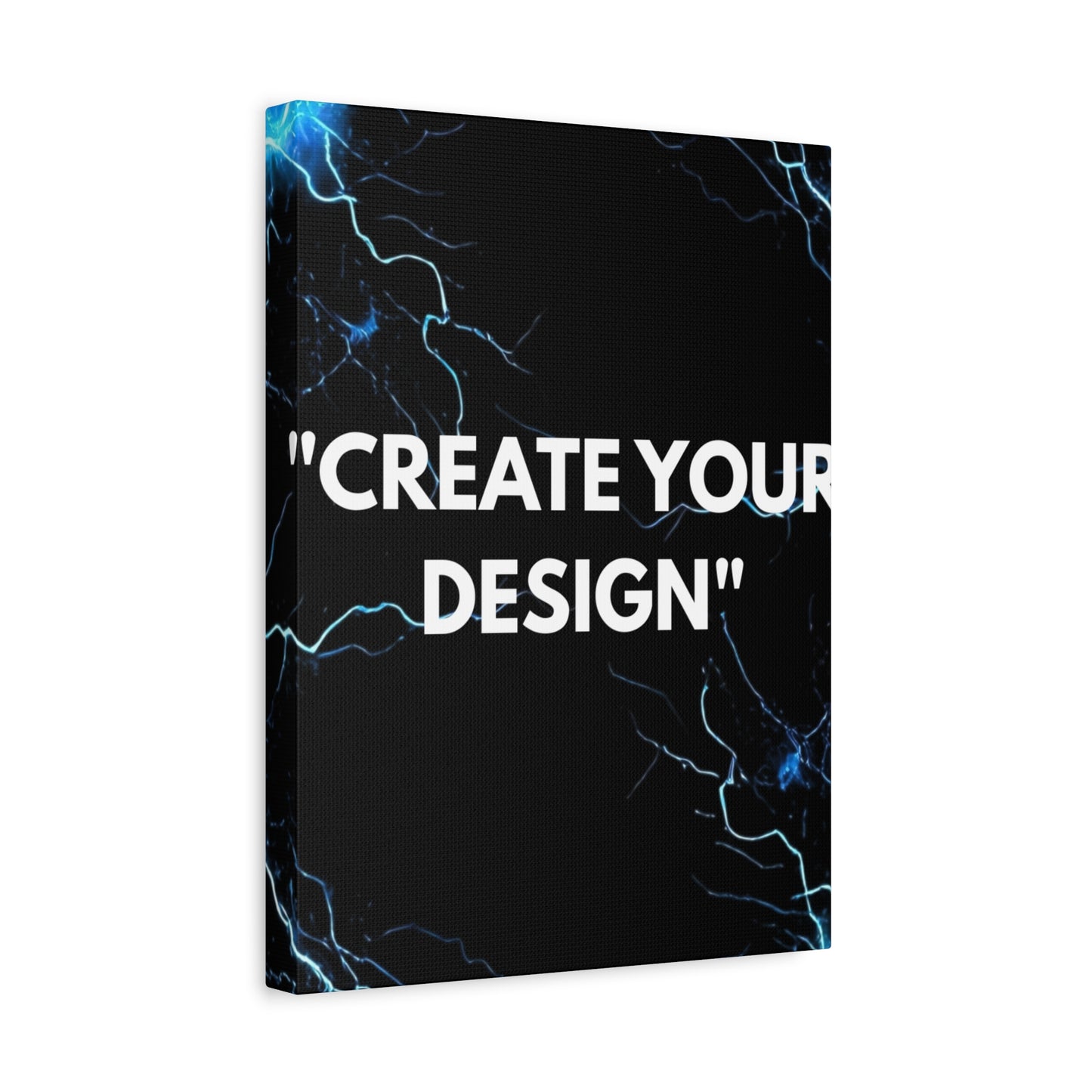 Electric Blue Lightning Matte Canvas Print — "Create Your Design" Stretched Wall Art