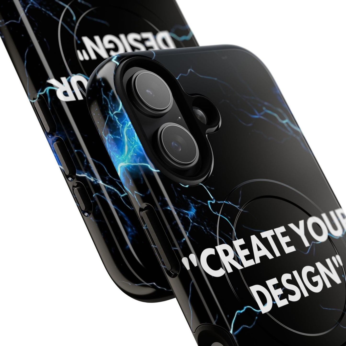 Magnetic Phone Case — Customizable "Create Your Design" Electric Lightning