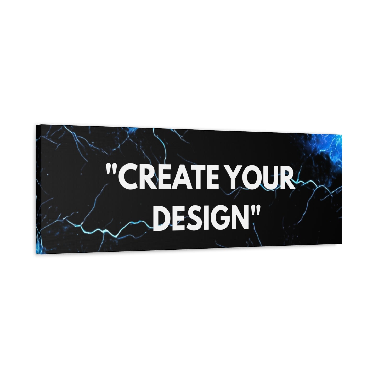 Electric Blue Lightning Matte Canvas Print — "Create Your Design" Stretched Wall Art