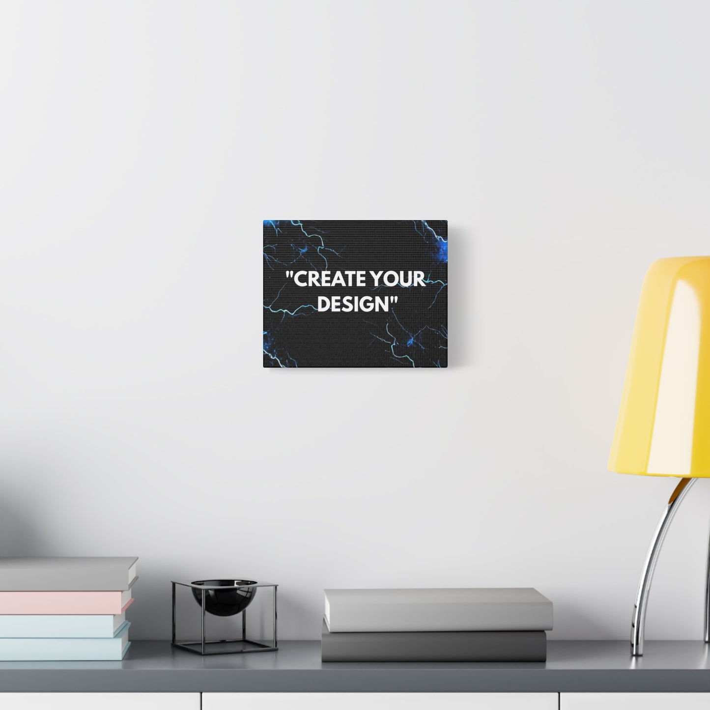 Electric Blue Lightning Matte Canvas Print — "Create Your Design" Stretched Wall Art