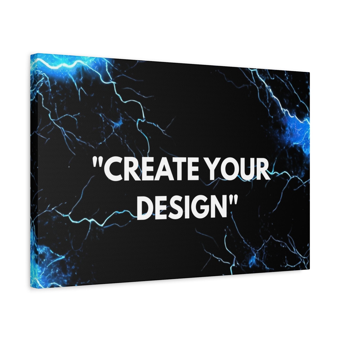 Electric Blue Lightning Matte Canvas Print — "Create Your Design" Stretched Wall Art