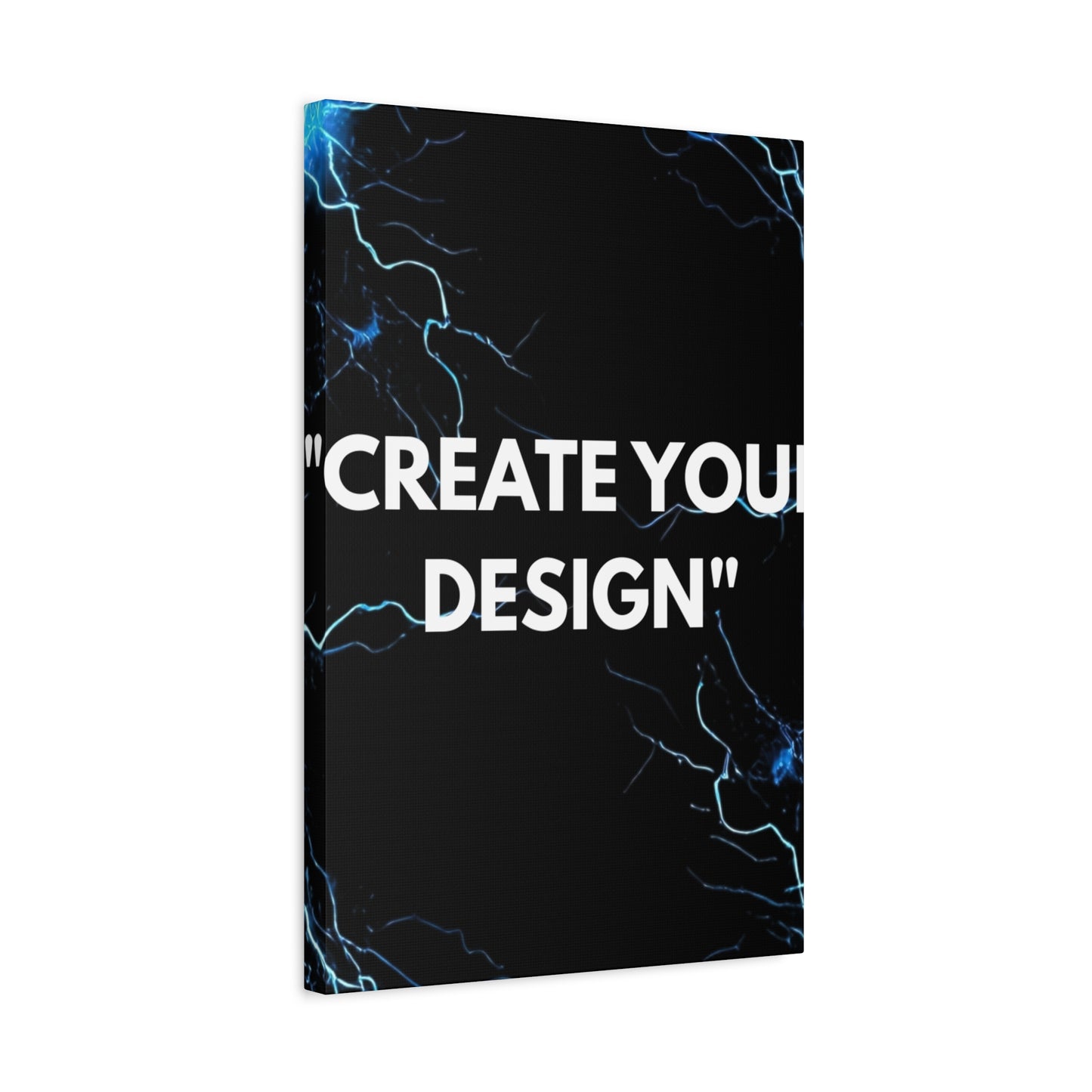 Electric Blue Lightning Matte Canvas Print — "Create Your Design" Stretched Wall Art