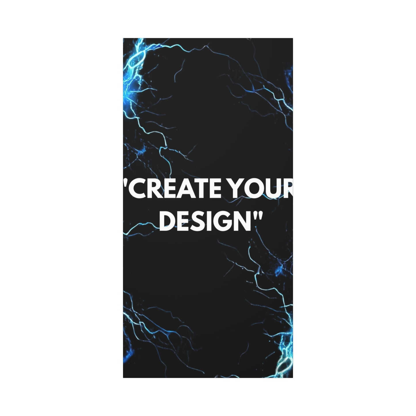 Electric Blue Lightning Matte Canvas Print — "Create Your Design" Stretched Wall Art