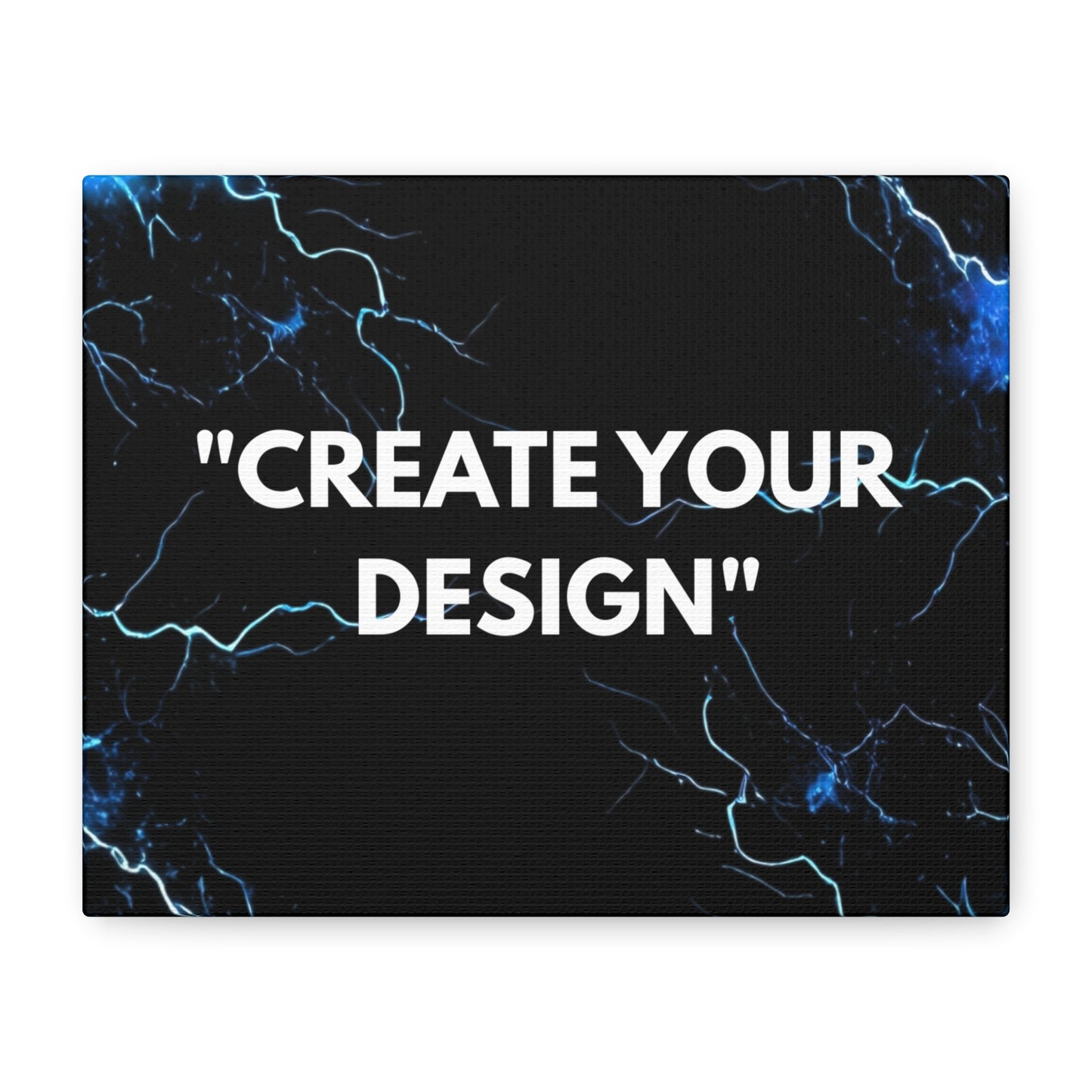 Electric Blue Lightning Matte Canvas Print — "Create Your Design" Stretched Wall Art