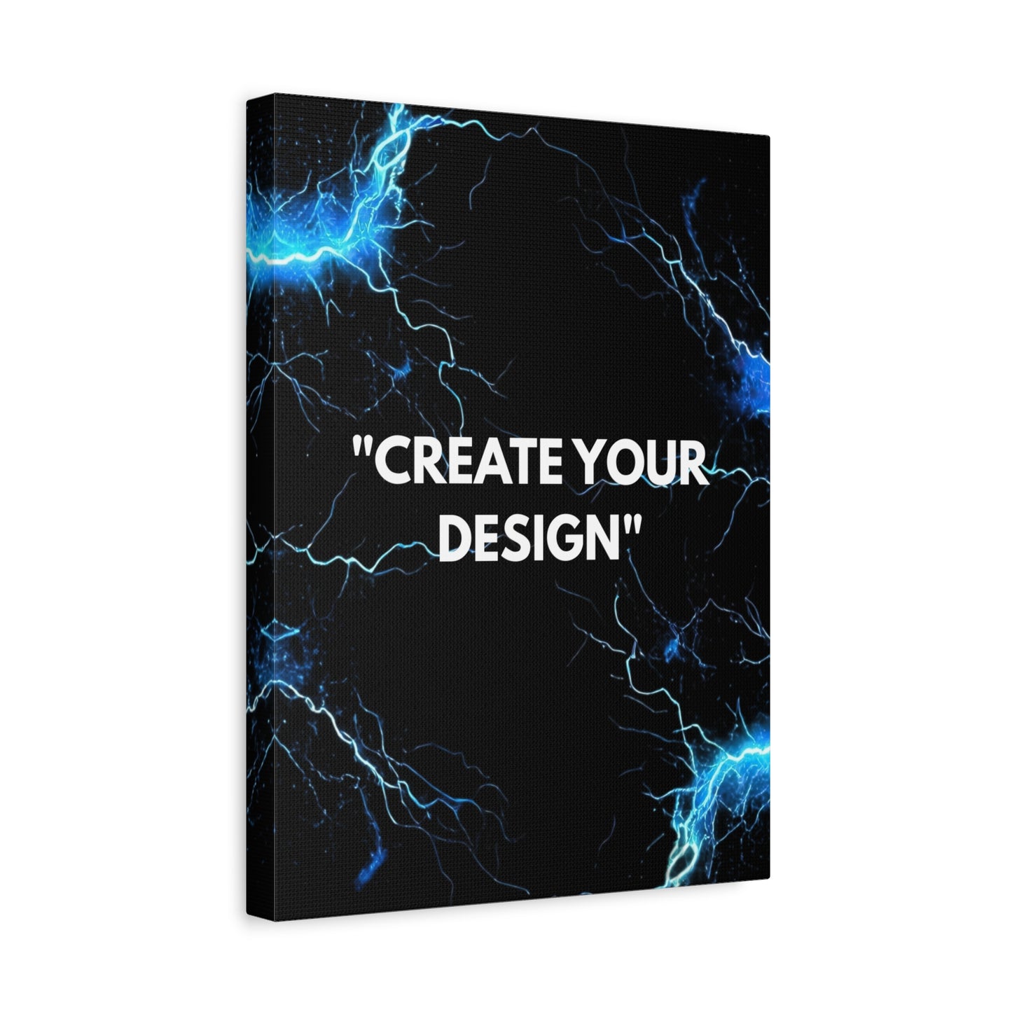 Abstract Blue Lightning Matte Canvas Print — "Create Your Design" Stretched Wall Art